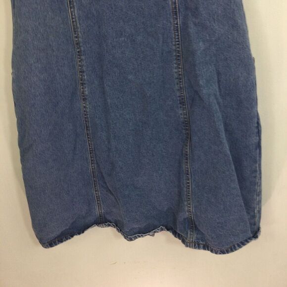 Jordache Sleeveless Button Up Pockets Round Neck Denim Dress Blue Size 13/14 - Picture 11 of 11